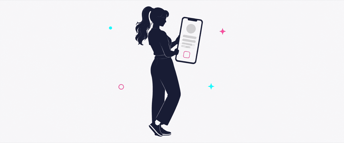 初めての客がスナックのInstagramプロフィールを確認する様子を示すイラスト