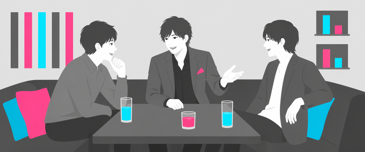 ホストの人柄と卓の空気を短い動画で切り取るイラスト