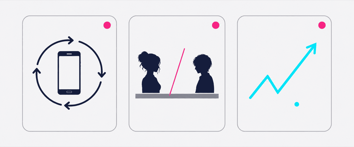 スナックのTikTokでやってはいけない行動を示すイラスト
