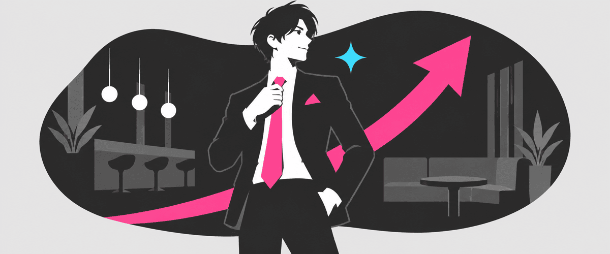 稼げる自慢でなく働く姿と成長をSNSで見せるフラットイラスト