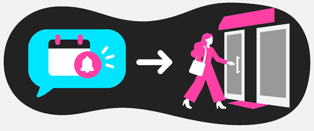 前日にLINEで連絡して当日のバックレを防ぐフラットイラスト
