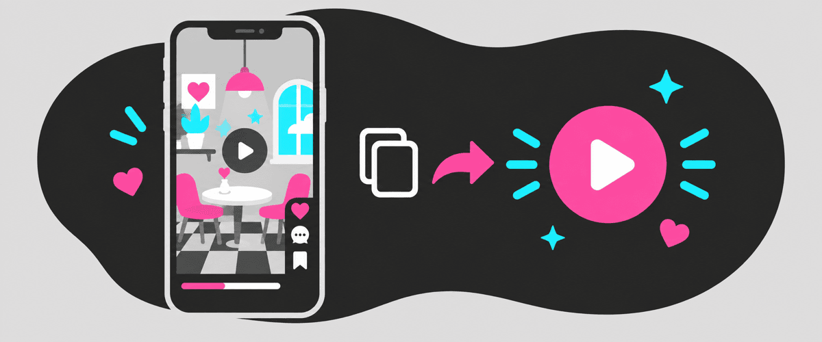リールで世界観を動画で見せてTikTokにも出すフラットイラスト