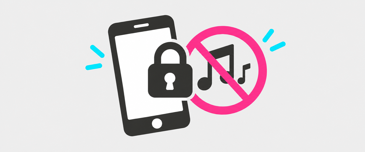 店のアカウントで使えない曲を表すフラットイラスト
