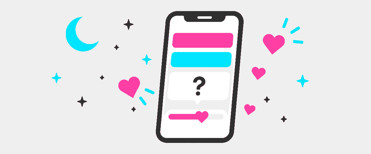 アンケートや質問スタンプで反応をもらうフラットイラスト