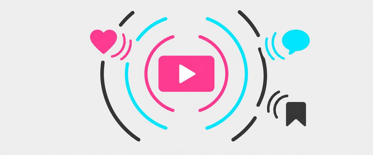 初動の反応で段階的に広がるTikTokのフラットイラスト